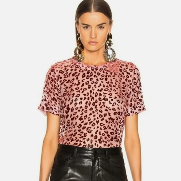 rag & bone Tops - Rag and Bone Gia Leopard Print Velvet top size XS